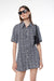 Plaid mini dress in navy plaid — main image
