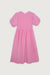 Textured puff sleeve dress in pink — main image