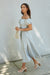 Off shoulder ruffled dress in cloud — main image