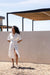100% linen shirt dress in cream — main image