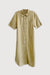 100% linen shirt dress in khaki twill — main image