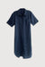 100% linen shirt dress in navy blazer — main image