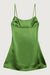 Satin mini slip dress in cactus — main image