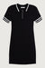 Mini knit collared dress in black birch — main image