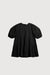 Cotton poplin tiered mini dress in black — main image