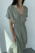 Midi crinkle v-neck dress in seagrass — main image