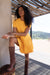 Knit tiered mini dress in melon — main image