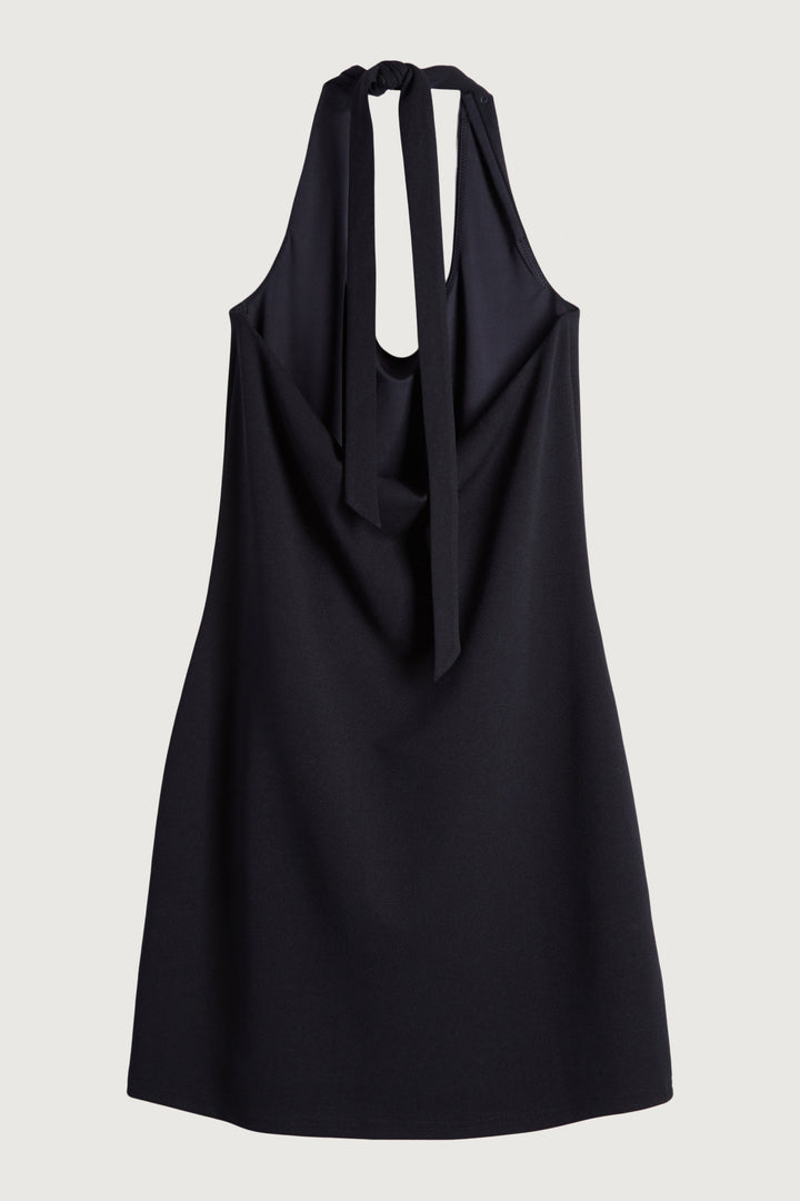 HALTER MINI DRESS in Black — alternate angle