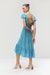 Floral print midi dress in cobalt blue — main image