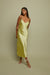 Midi slip dress in beechnut green — main image