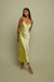 Midi slip dress in beechnut green — main image