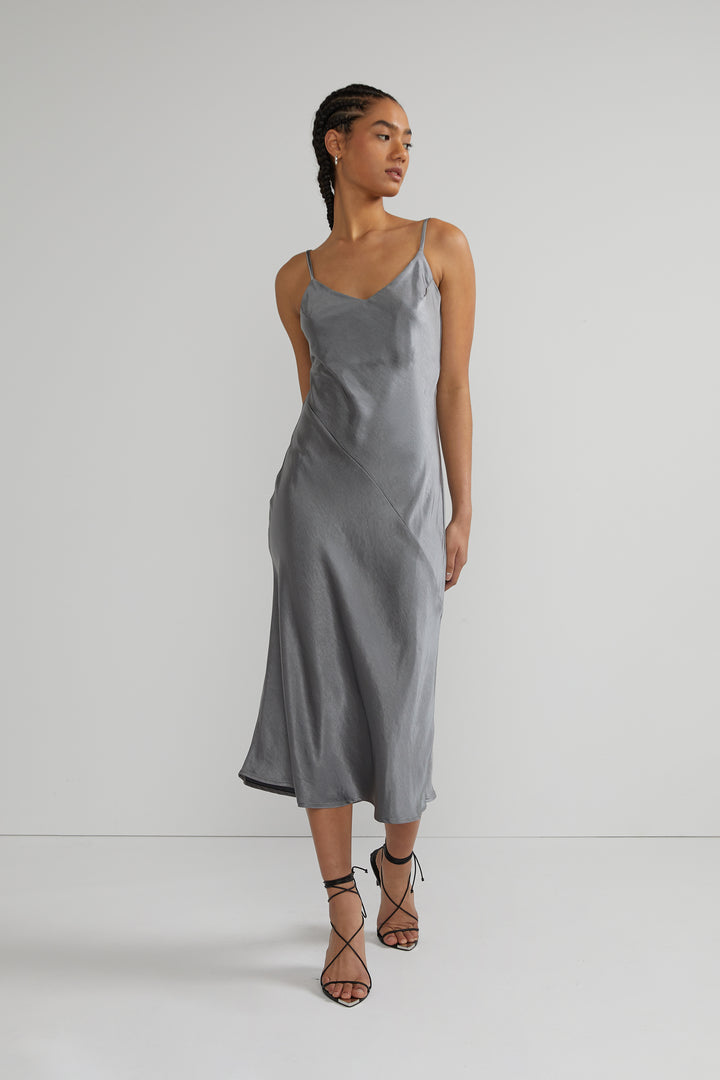 MIDI SLIP DRESS in Sedona Sage — alternate angle