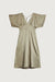 Satin butterfly sleeve midi dress in silver sage — main image