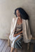 V-neck satin slip midi dress in silver sage — main image
