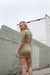 Polo mini dress in dusky green — main image
