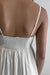 Sweetheart neckline poplin midi dress in cream — main image