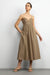 Sweetheart neckline poplin midi dress in lead gray — main image