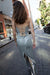 Satin lace-up midi dress in laurel oak — main image