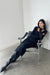 Midi scoop neck dress in black — main image