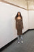 Midi scoop neck dress in russet — main image