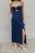 Cutout midi dress in estate blue — main image