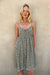 Twist front printed dress in seagrass print — main image