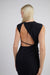 Maxi dress with open back in black — main image
