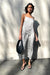Crinkled midi dress in sage — main image