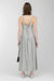 Drop-waist dress with metal eyelets in limestone — main image