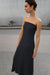 Pleated tube dress in black — main image