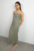 Pleated tube dress in vetiver — main image
