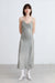 Cowl neck satin midi dress in limestone — main image