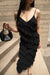 Ruffled maxi dress in black — main image