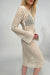 Midi open knit swimsuit coverup dress in fog — main image