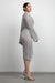 Midi open knit swimsuit coverup dress in grey dawn — main image