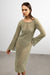 Midi open knit swimsuit coverup dress in tea — main image