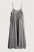 Midi dress with asymmetrical ruching in moon mist — main image