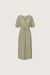 Front knot pleated midi dress in tea — main image