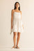 Linen blend tiered mini dress in cream — main image