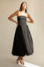 Strapless bubble hem dress in black — main image