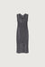 Sleeveless rib-knit distressed midi dress in lava smoke — main image
