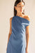Off the shoulder maxi dress in bluefin — main image