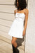 Lace-up bustier mini dress in white — main image