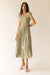 Off the shoulder crinkled midi tiered dress in tea — main image