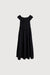 Off-shoulder smocked midi dress in black — main image