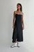 Tank dress with contrast trim in black — main image