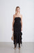 Tube top dress with frill details in black — main image