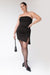 Tube mini dress with ruched detail in black — main image
