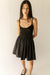 Knit and nylon mini dress in black — main image