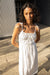Ruched midi dress in ivory — main image